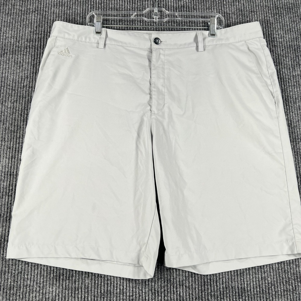 Adidas Shorts Climalite Mens Size 40" Gray Chino Golf Lightweight Casual Comfort